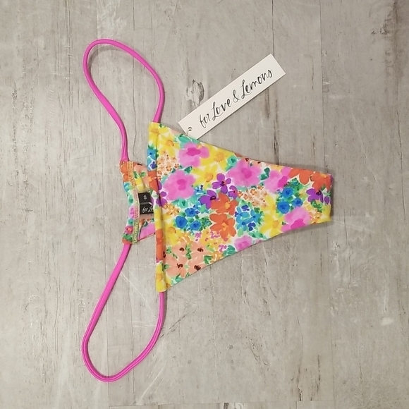 💕FOR LOVE AND LEMONS Yasmin String Bikini Bottom Watercolor Floral Print S NWT - Picture 8 of 13